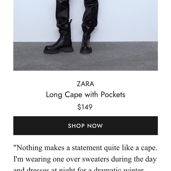 Zara x Italian MANTECO Wool Cape Coat - Picture 12 of 16